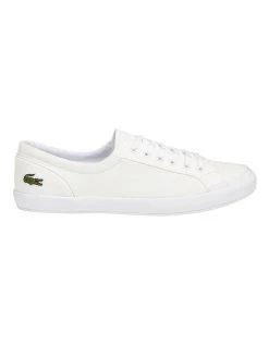 Discount 💯 Lacoste Lancelle White Leather Lace-Up 👟 Sneaker 👍