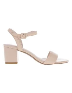 Promo ⭐ Basque Roma Beige Leather Block Heel 🩴 Sandal 😉