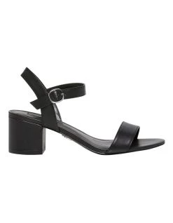 Coupon 🥰 Windsor Smith Michelle Black Leather Block Heel 🩴 Sandal 🛒