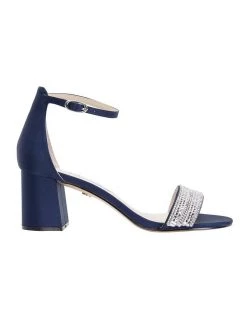 Best Sale ๐ NINA Elenora New Navy Luster Satin ๐ฉด Sandal ๐งจ