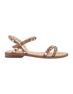 Promo 🎉 Siren Bingo Tan Nappa Leather Studded 🩴 Sandal 🥰