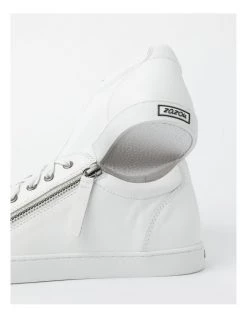 Cheap 🛒 Zazou Zia White Leather Zip Up 👟 Sneaker ⌛ -Women Shoes shop 745424470 4 720x928