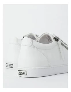 Cheap 🛒 Zazou Zia White Leather Zip Up 👟 Sneaker ⌛ -Women Shoes shop 745424470 5 720x928