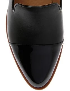 Budget 🤩 Zazou Aspen Black Leather Stacked Heel Loafer 🔥 -Women Shoes shop 751456900 3 720x928