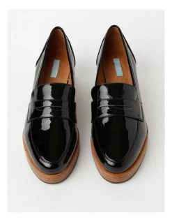 Best Sale ⌛ Zazou Boston Black Leather Wedged Loafer ⌛ -Women Shoes shop 751457080 3 1 720x928