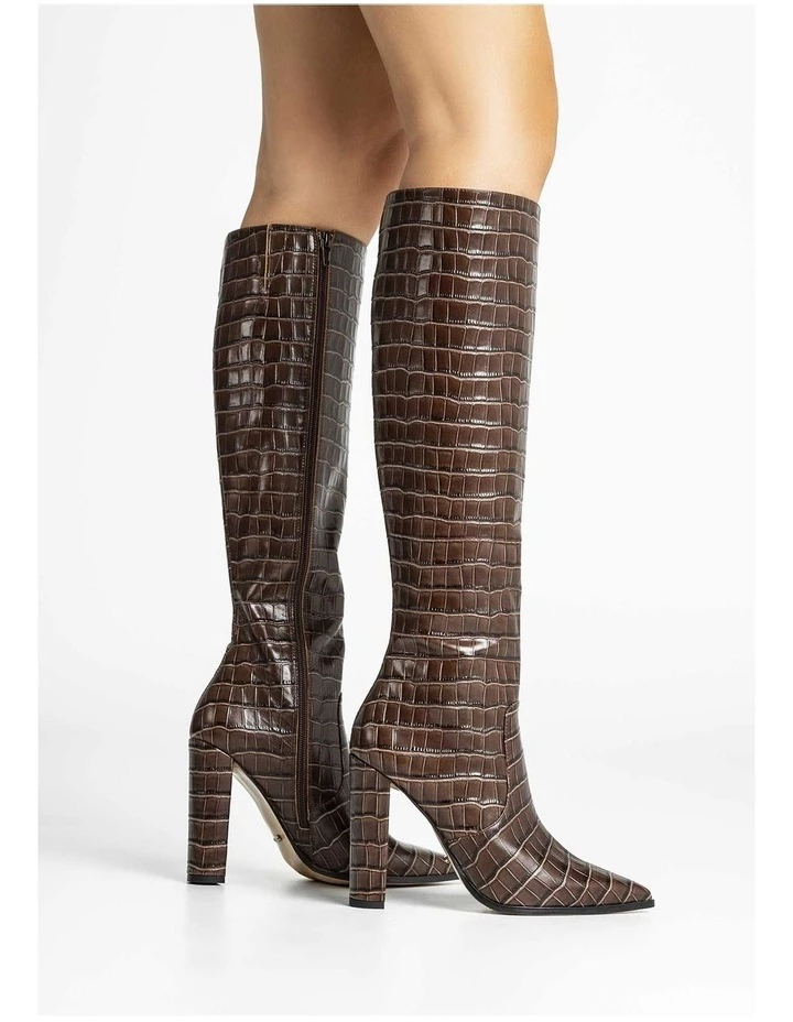 Deals 🔥 Tony Bianco Lucille Choc Croc Calf Boot ⌛ 1 Deals 🔥 Tony Bianco Lucille Choc Croc Calf Boot ⌛