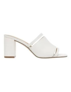 Buy 😉 Piper Zoya White Leather Block Heel 🩴 Sandal ⌛
