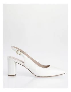 Coupon 👏 Basque Etta White Smooth Heeled 👟 Shoes 💯