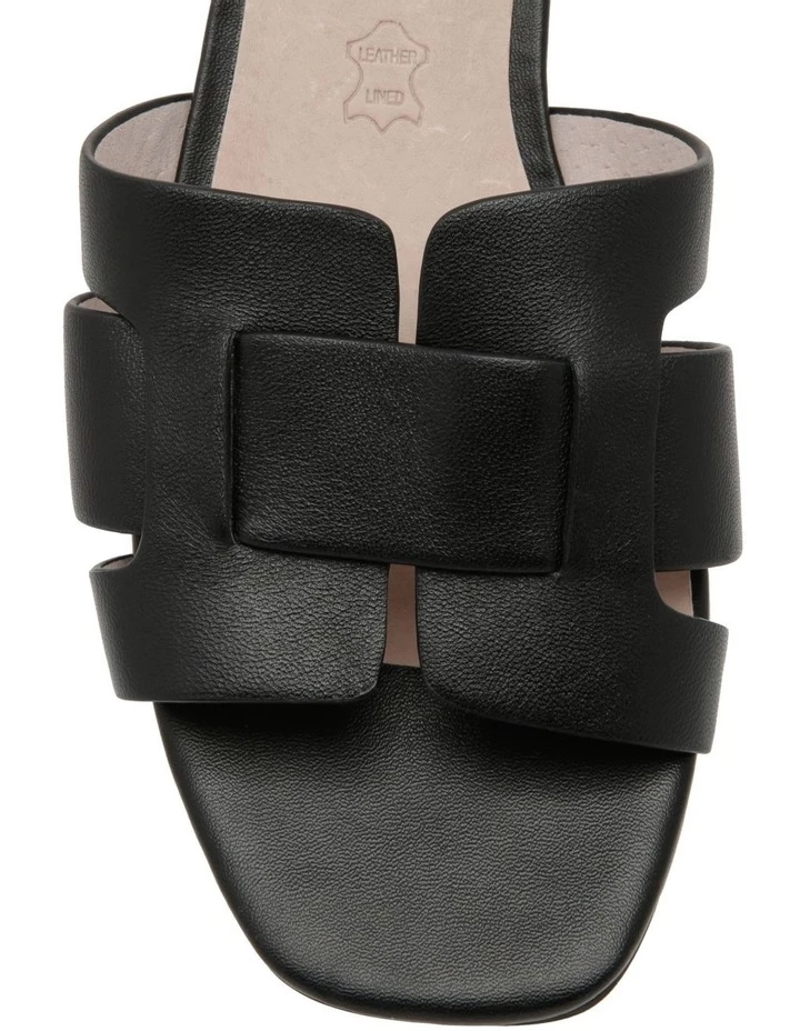 Cheap ⭐ Basque Madison Black Leather Low Stacked Heeled 🩴 Sandal 🧨 2 Cheap ⭐ Basque Madison Black Leather Low Stacked Heeled 🩴 Sandal 🧨 - Image 2