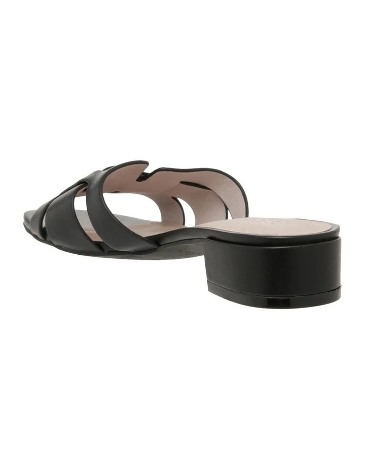 Cheap ⭐ Basque Madison Black Leather Low Stacked Heeled 🩴 Sandal 🧨 3 Cheap ⭐ Basque Madison Black Leather Low Stacked Heeled 🩴 Sandal 🧨 - Image 3