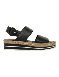 Best Pirce 👏 Zazou Aria Black Leather Platform 🩴 Sandal 🎁