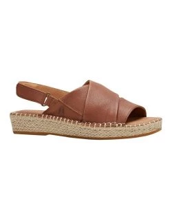 Outlet 🔔 Hush Puppies Birch Tan Leather Espadrille Flatform 🩴 Sandal 👏 -Women Shoes shop 788470480 5 720x928