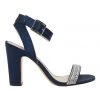 Coupon 😀 NINA Sharon Navy Satin 🩴 Sandals 👍
