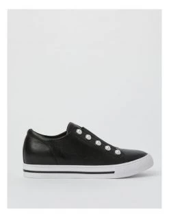 Buy 🛒 Zazou Kiss Black Leather Slip-on 👟 Sneaker 👍