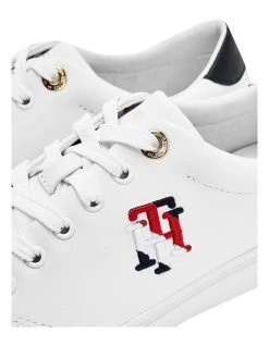 Cheapest 😍 Tommy Hilfiger Monogram Casual White Leather Lace-Up 👟 Sneaker 😉 -Women Shoes shop 826971940 3 720x928