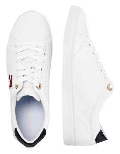 Cheapest 😍 Tommy Hilfiger Monogram Casual White Leather Lace-Up 👟 Sneaker 😉 -Women Shoes shop 826971940 4 720x928