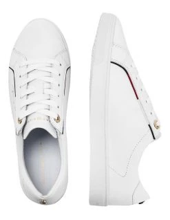 Cheap 😍 Tommy Hilfiger Signature White Leather Lace-Up 👟 Sneaker 😀 -Women Shoes shop 826972210 4 720x928