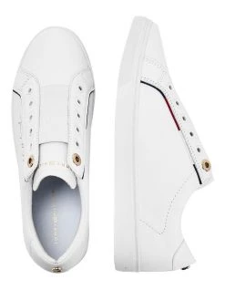 Deals 🛒 Tommy Hilfiger Cupsole White Leather Slip-on 👟 Sneaker 💯 -Women Shoes shop 826972300 4 720x928
