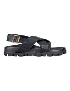 Outlet 🎁 St. Sana Kamala Black Wedge 🩴 Sandal 🎁