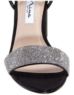 Coupon 😉 NINA Haven Black Luster Satin 🩴 Sandals 💯 -Women Shoes shop 827670430 3 720x928