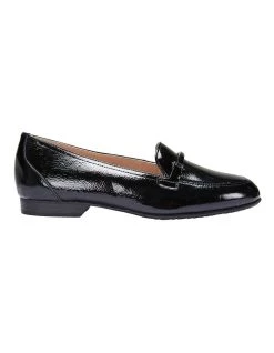 Cheapest 💯 Easy Steps Glebe Black Crinkle Patent Flat 👟 Shoes 🔥