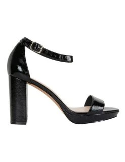 Best deal ❤️ Jane Debster Lush Black Crinkle Patent 🩴 Sandals 🛒
