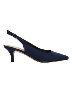Cheap 😀 Sandler Nina Navy Fabric Heeled 👟 Shoes 😉