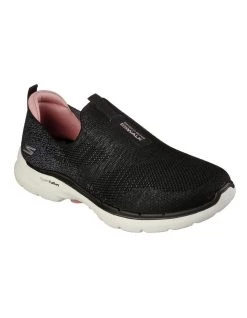 Cheapest 🛒 Skechers GOwalk 6 Glimmering Black/Pink 👟 Sneaker ✨