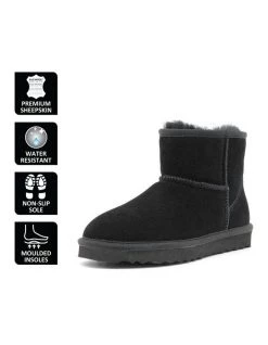 Wholesale 😀 Aus Wooli Ugg Short Sheepskin Ankle Boot - Black 🎉 -Women Shoes shop 837290980 6 720x928