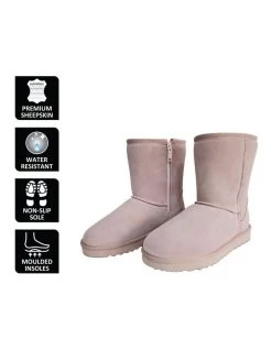 Outlet ✔️ Aus Wooli Ugg Mid Calf Zip-Up Sheepskin Boot - Pale Pink ⌛ -Women Shoes shop 837291250 6 720x928