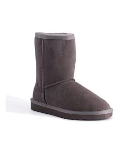 Cheapest ✔️ Aus Wooli Ugg Mid Calf Sheepskin Boot - Grey 🌟