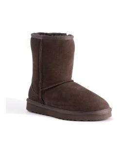 Best reviews of 🤩 Aus Wooli Ugg Mid Calf Zip-Up Sheepskin Boot - Chocolate 💯