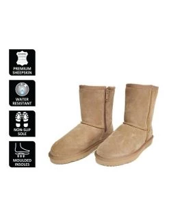 Best reviews of ✨ Aus Wooli Ugg Mid Calf Zip-Up Sheepskin Boot - Chestnut/Tan 🎉 -Women Shoes shop 837291700 6 720x928