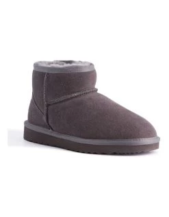 New ❤️ Aus Wooli Ugg Short Sheepskin Ankle Boot - Grey ❤️
