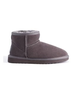 New ❤️ Aus Wooli Ugg Short Sheepskin Ankle Boot - Grey ❤️ -Women Shoes shop 837291790 7 720x928
