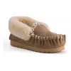 Hot Sale 🤩 Aus Wooli Ugg Hand Stitched Womens Sheepskin Moccasin - Chestnut/Tan ✔️