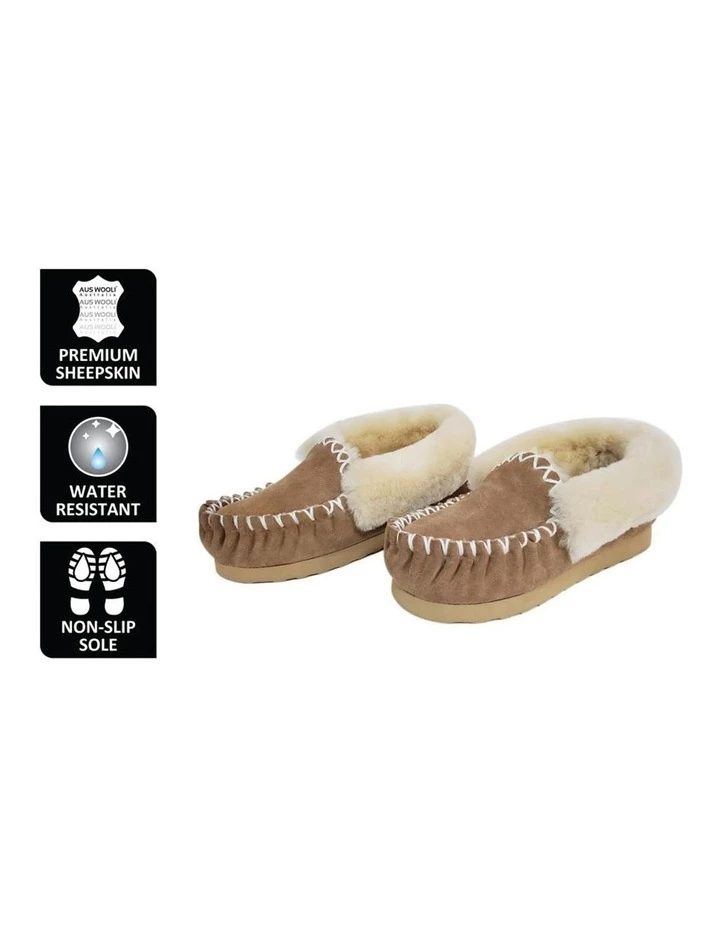 Hot Sale 🤩 Aus Wooli Ugg Hand Stitched Womens Sheepskin Moccasin - Chestnut/Tan ✔️ 2 Hot Sale 🤩 Aus Wooli Ugg Hand Stitched Womens Sheepskin Moccasin - Chestnut/Tan ✔️ - Image 2
