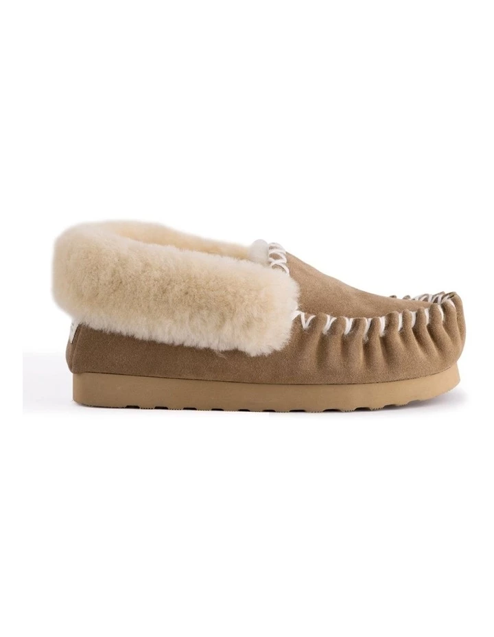 Hot Sale 🤩 Aus Wooli Ugg Hand Stitched Womens Sheepskin Moccasin - Chestnut/Tan ✔️ 3 Hot Sale 🤩 Aus Wooli Ugg Hand Stitched Womens Sheepskin Moccasin - Chestnut/Tan ✔️ - Image 3