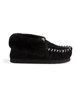 Promo ❤️ Aus Wooli Ugg Hand Stitched Womens Sheepskin Moccasin - Black 🎁 -Women Shoes shop 837292690 3 720x928