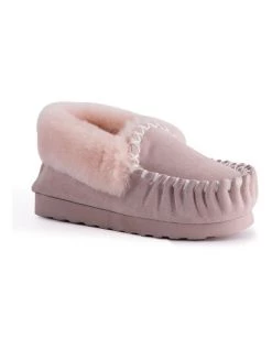Deals ⭐ Aus Wooli Ugg Hand Stitched Womens Sheepskin Moccasin - Pale Pink 🧨