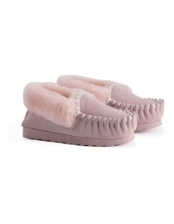 Deals ⭐ Aus Wooli Ugg Hand Stitched Womens Sheepskin Moccasin - Pale Pink 🧨 -Women Shoes shop 837292780 7 720x928