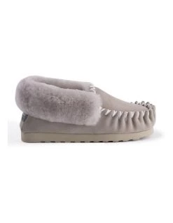 Coupon 🔔 Aus Wooli Ugg Hand Stitched Womens Sheepskin Moccasin - Light Grey 😍 -Women Shoes shop 837292870 3 720x928