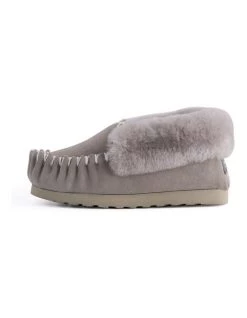 Coupon 🔔 Aus Wooli Ugg Hand Stitched Womens Sheepskin Moccasin - Light Grey 😍 -Women Shoes shop 837292870 5 720x928