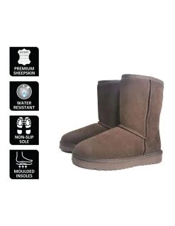 Wholesale ✔️ Aus Wooli Ugg Mid Calf Sheepskin Boot - Chocolate 🎁 -Women Shoes shop 837293320 6 720x928