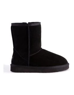 Cheap 🥰 Aus Wooli Ugg Mid Calf Sheepskin Boot - Black 😀 -Women Shoes shop 837293770 7 720x928