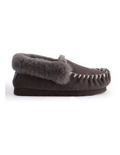 Promo 💯 Aus Wooli Ugg Hand Stitched Womens Sheepskin Moccasin - Dark Grey 🔥 -Women Shoes shop 837293950 3 720x928
