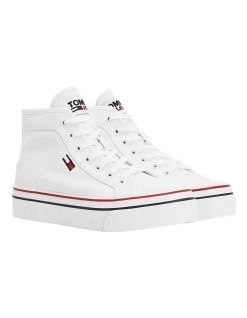 Buy ❤️ Tommy Hilfiger Vulcanised White Mid-Top Flatform 👟 Sneaker 😍