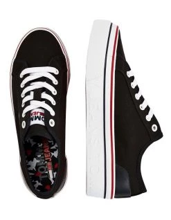 Discount ⌛ Tommy Hilfiger Canvas Black Flatform Trainers 😉 -Women Shoes shop 846559000 3 720x928