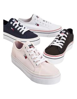 Budget ⌛ Tommy Hilfiger Canvas White Flatform Trainers ⌛ -Women Shoes shop 846559090 4 720x928