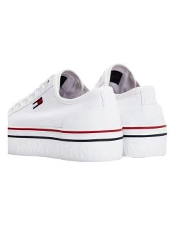 Budget ⌛ Tommy Hilfiger Canvas White Flatform Trainers ⌛ -Women Shoes shop 846559090 5 720x928